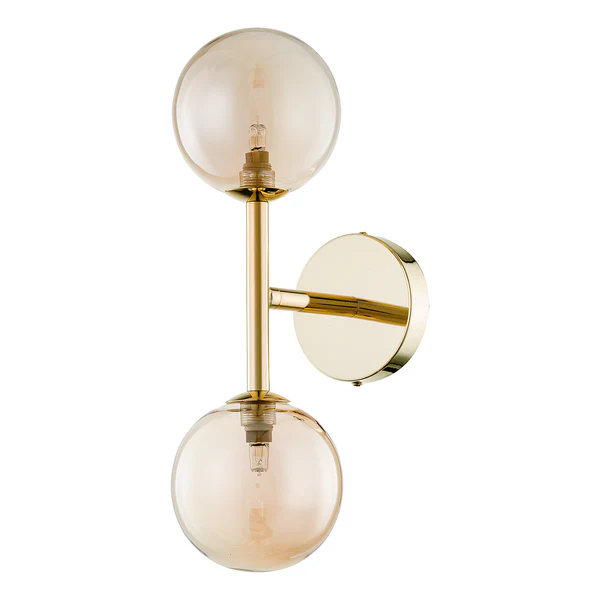 Wandleuchte KJUL - Metall Gold glänzend / Glas Bernsteinfarben - Image 4