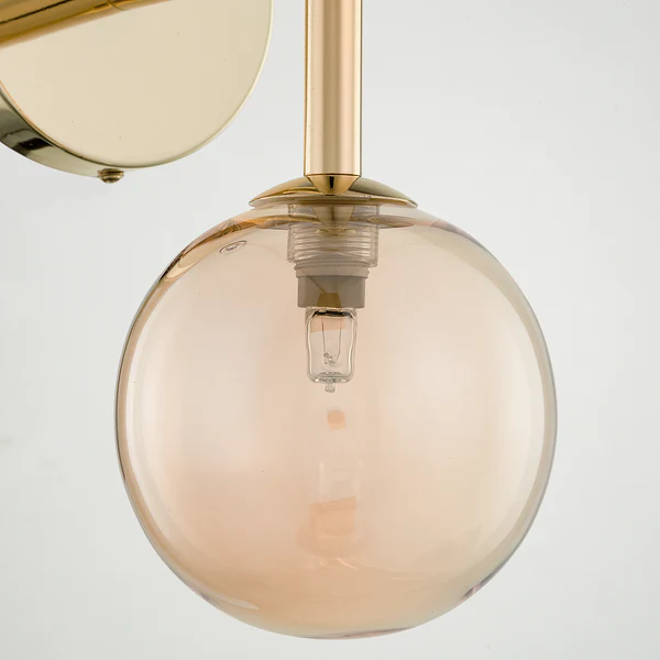 Wandleuchte KJUL - Metall Gold glänzend / Glas Bernsteinfarben - Image 5
