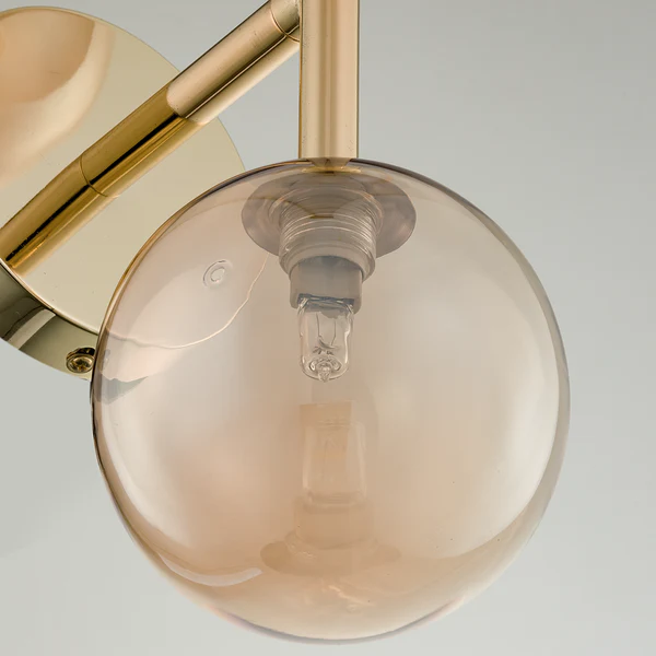 Wandleuchte KJUL - Metall Gold glänzend / Glas Bernsteinfarben - Image 6