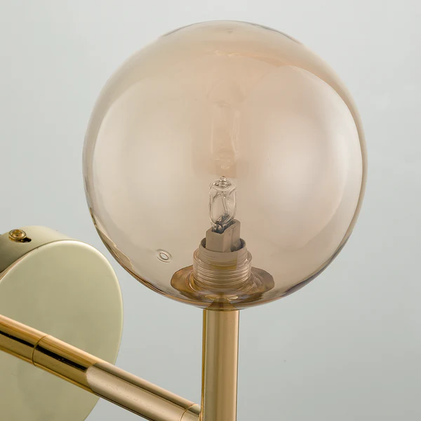 Wandleuchte KJUL - Metall Gold glänzend / Glas Bernsteinfarben - Image 7