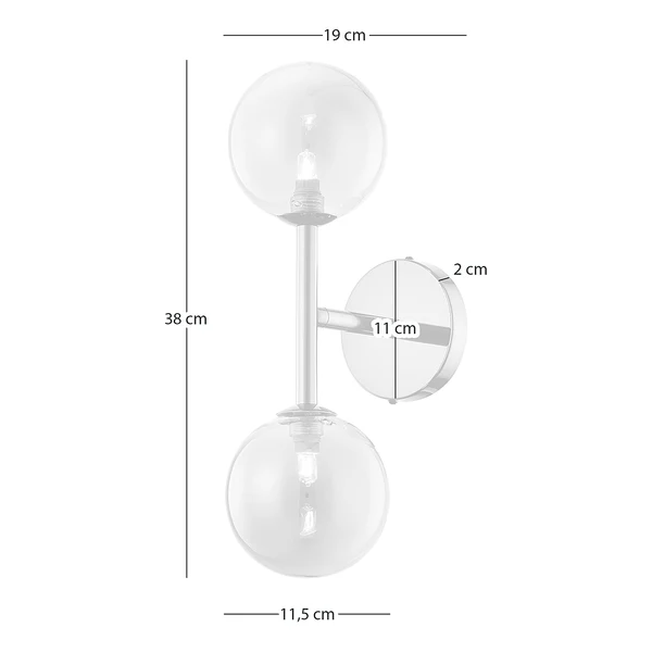 Wandleuchte KJUL - Metall Grau glänzend / Rauchglas - Image 8