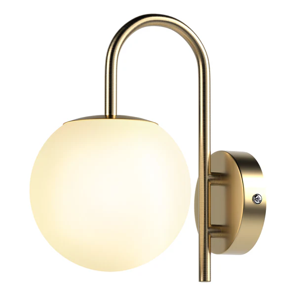 Wandleuchte Le Russey - Opalglas / Eisen - 1-flammig