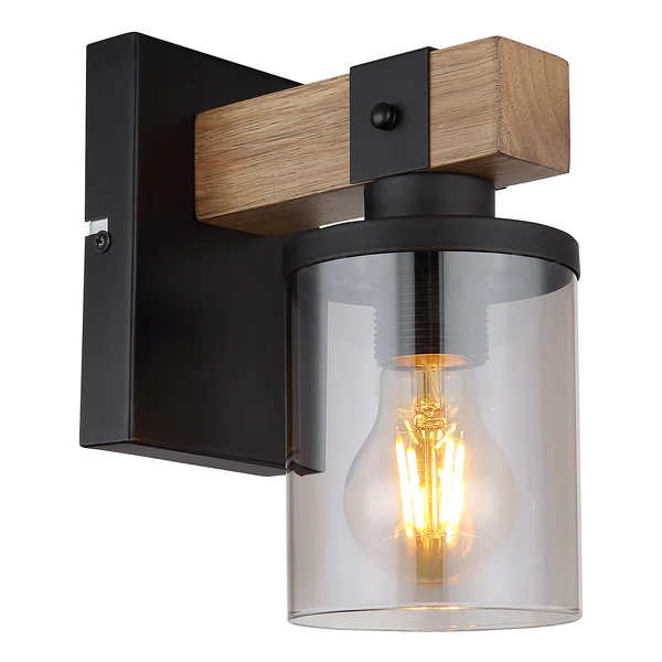 Wandleuchte Lila - Farbglas / Eisen - 1-flammig
