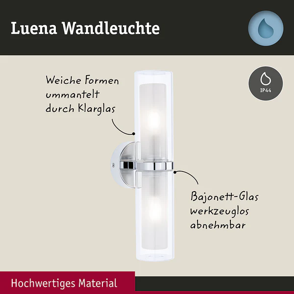 Wandleuchte Luena - Chrom / Klarglas - Silber / Weiß - Flammenanzahl: 2 - Image 11