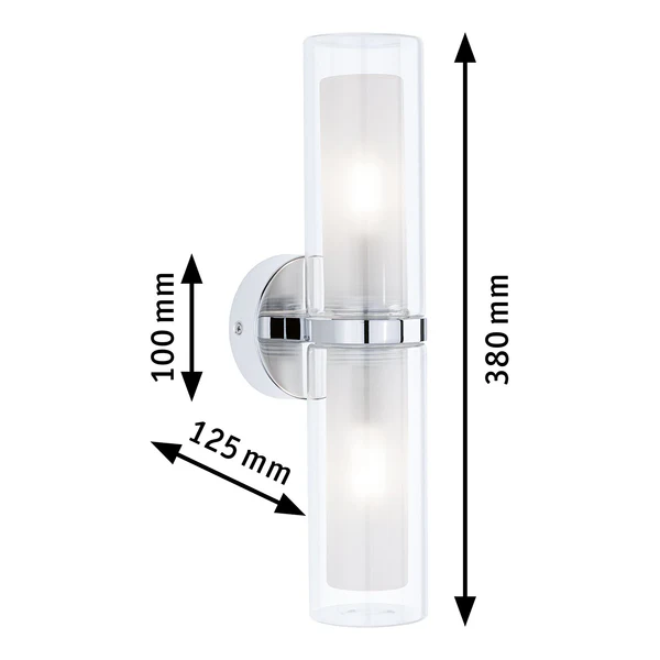 Wandleuchte Luena - Chrom / Klarglas - Silber / Weiß - Flammenanzahl: 2 - Image 14