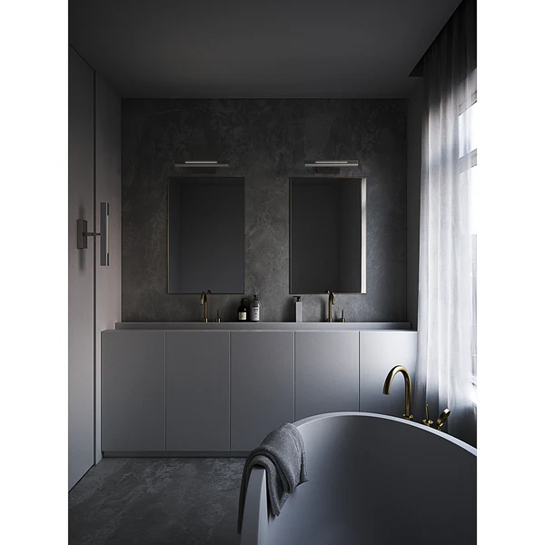 Wandleuchte Otis - Aluminium / Kunststoff - 1-flammig - Nickel - Nickel Glanz - Image 3
