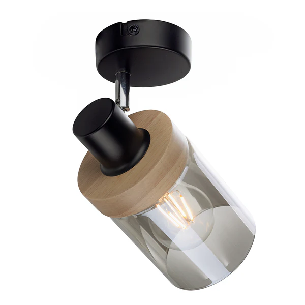 Wandleuchte Pasqual - Rauchglas / Eisen - Flammenanzahl: 1 - Image 6