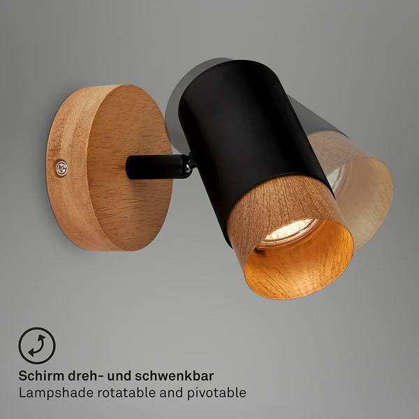 Wandleuchte Sayos - Aluminium - Schwarz - Image 5