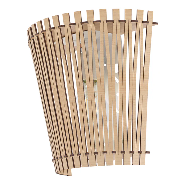 Wandleuchte Sendero - Holz / Stahl - 1-flammig - Beige