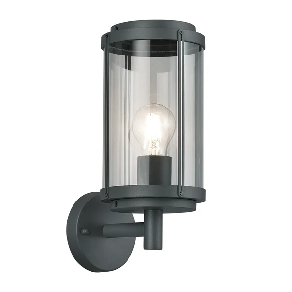 Wandleuchte Tanaro - Klarglas / Aluminium - 1-flammig - Schwarz