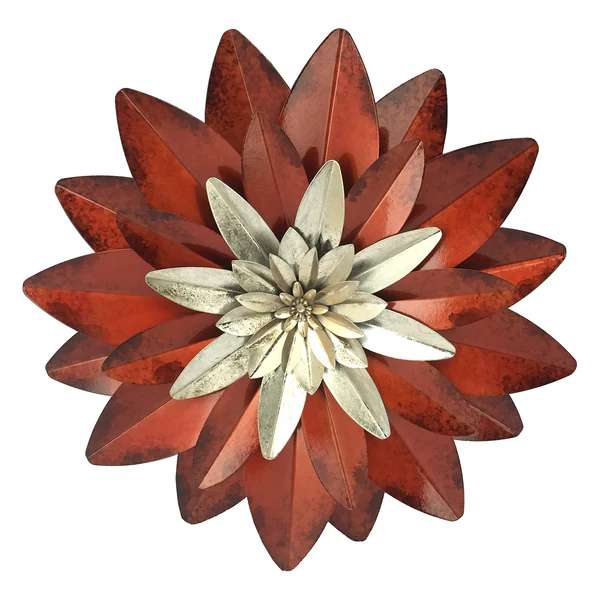 Wandobjekt Villette - Eisen - Rot - Durchmesser: 36 cm