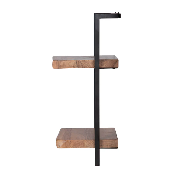 Wandregal Kaawo II - Akazie massiv / Metall - Akazie / Schwarz - Höhe: 65 cm - Image 10