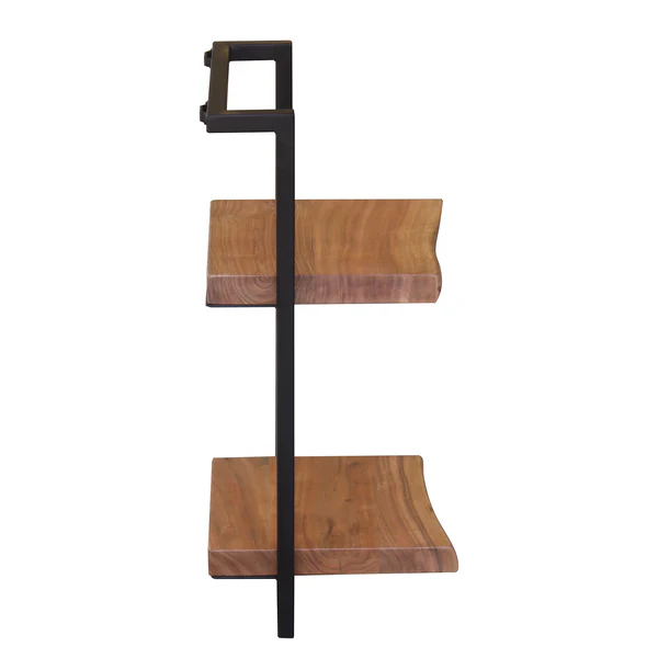 Wandregal Kaawo II - Akazie massiv / Metall - Akazie / Schwarz - Höhe: 65 cm - Image 11