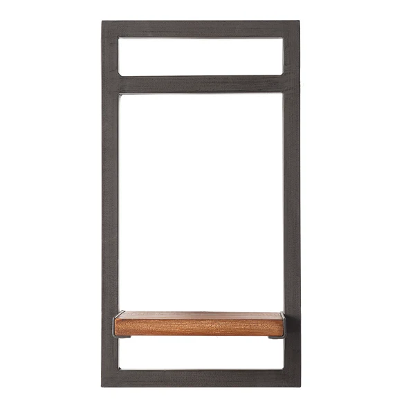 Wandregal MANCHESTER - Akazie massiv / Metall - Akazie / Anthrazit - 22 x 40 cm - Image 4