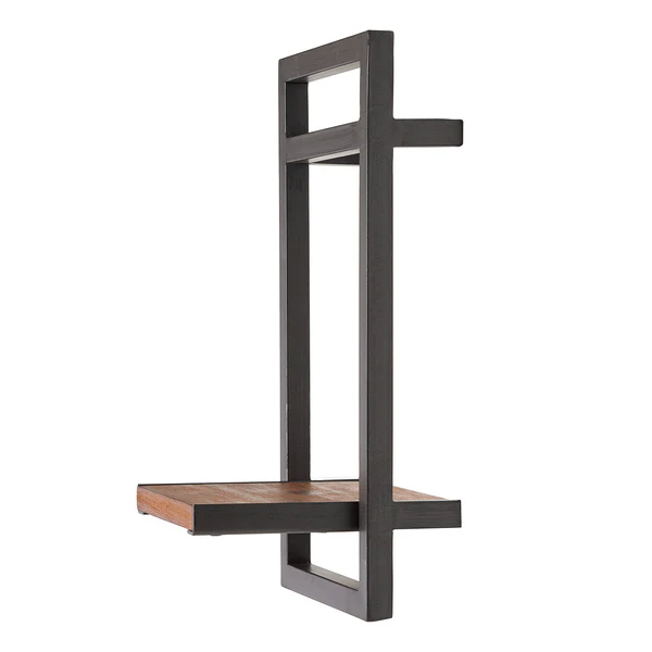 Wandregal MANCHESTER - Akazie massiv / Metall - Akazie / Anthrazit - 22 x 40 cm - Image 5