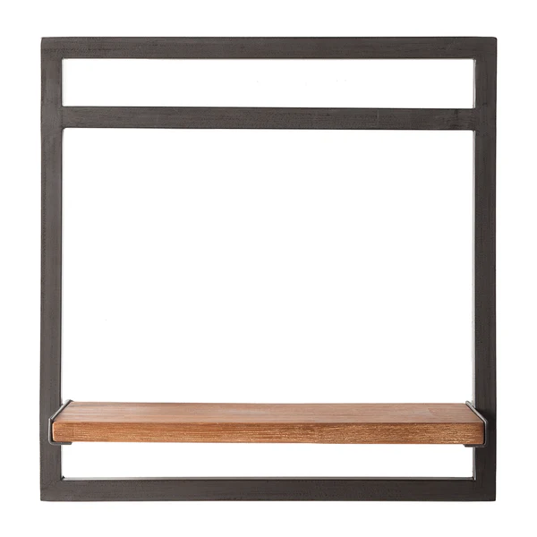 Wandregal MANCHESTER - Akazie massiv / Metall - Akazie / Anthrazit - 40 x 40 cm - Image 4