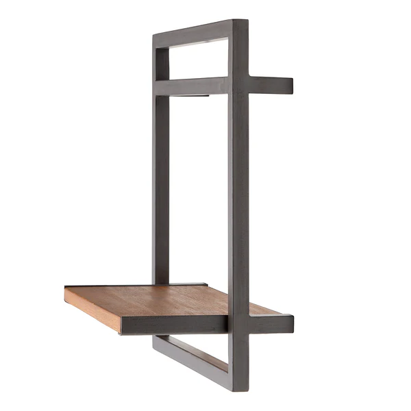 Wandregal MANCHESTER - Akazie massiv / Metall - Akazie / Anthrazit - 40 x 40 cm - Image 5