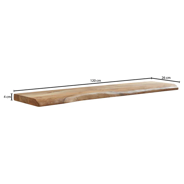 Wandregal Padola - Akazie Massiv - Breite: 120 cm - Image 6