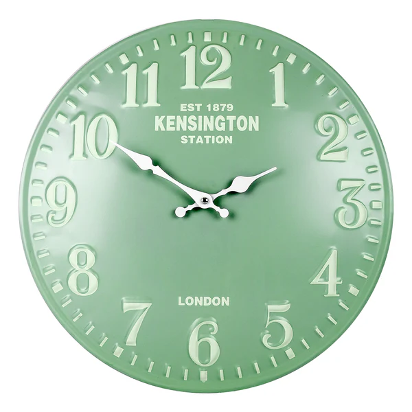Wanduhr Azille - Blechgehäuse - Grün