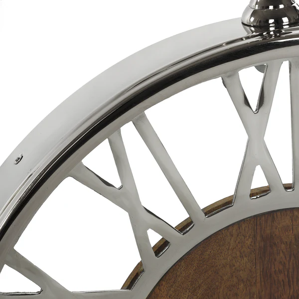 Wanduhr Dajana - Edelstahl / Mangoholz - Braun / Silber - Image 3