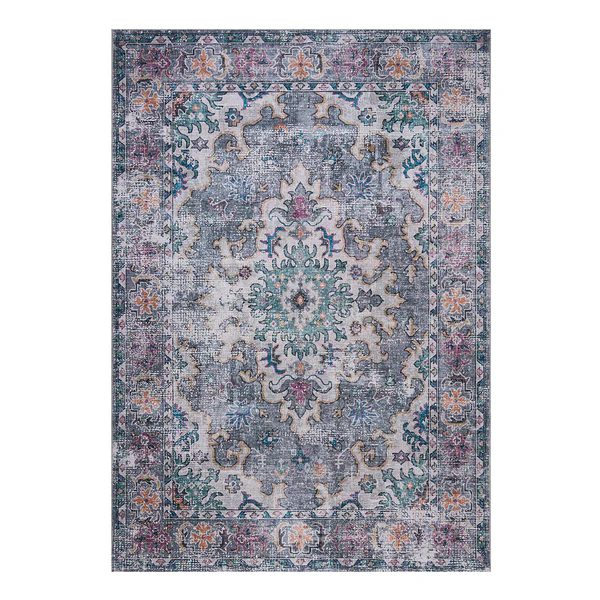 Waschbarer Kurzflorteppich Millie - Polyester - Blau - 120 x 170 cm