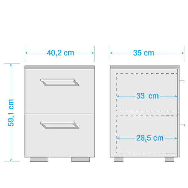 Waschbeckenunterschrank Carlos - Weiß - Breite: 40 cm - Image 3