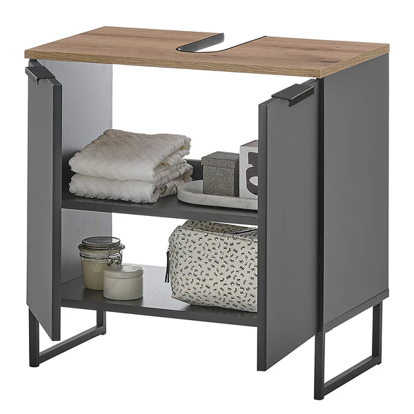 Waschbeckenunterschrank Emporia 2 Türen - Matt Schwarz - Image 6