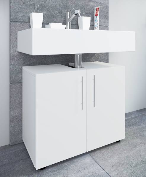 Waschbeckenunterschrank Flandu 2 Türen - Weiß - Image 2