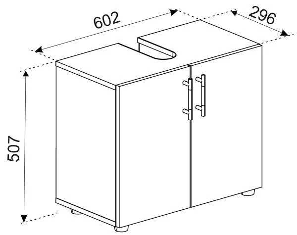 Waschbeckenunterschrank Flandu 2 Türen - Weiß - Image 4