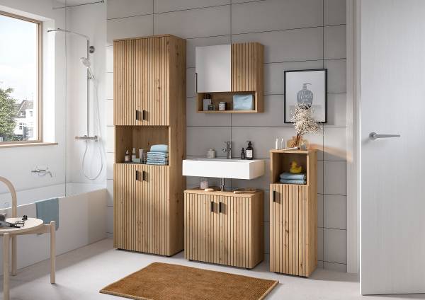 Waschbeckenunterschrank Mone 60 cm - Eiche Artisan Dekor - Image 2