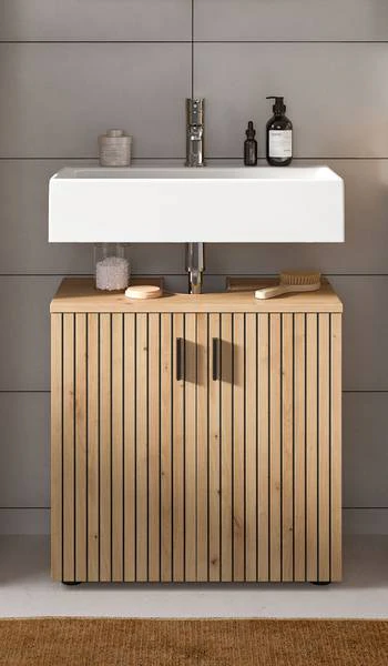 Waschbeckenunterschrank Mone 60 cm - Eiche Artisan Dekor - Image 3