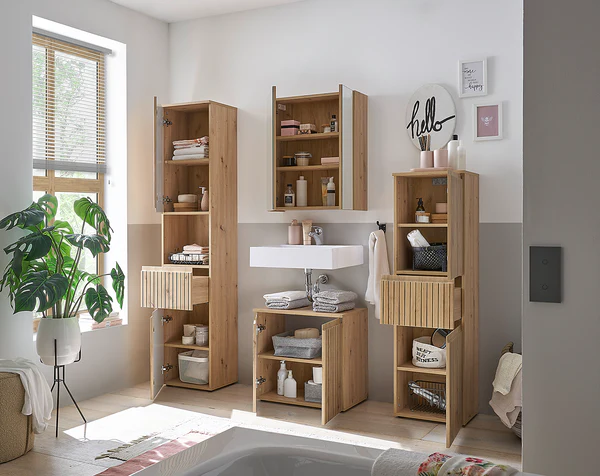 Waschbeckenunterschrank Rookerie Türen - Eiche Artisan Dekor - Eiche Artisan Dekor - Image 3