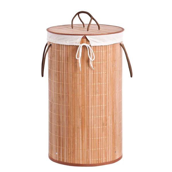 Wäschesammler Bamboo - Bambus / Webstoff - Beige