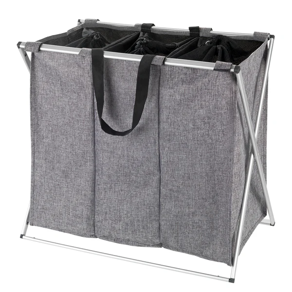 Wäschesammler Trio II - Grau - Webstoff - 63 x 57 x 38 cm