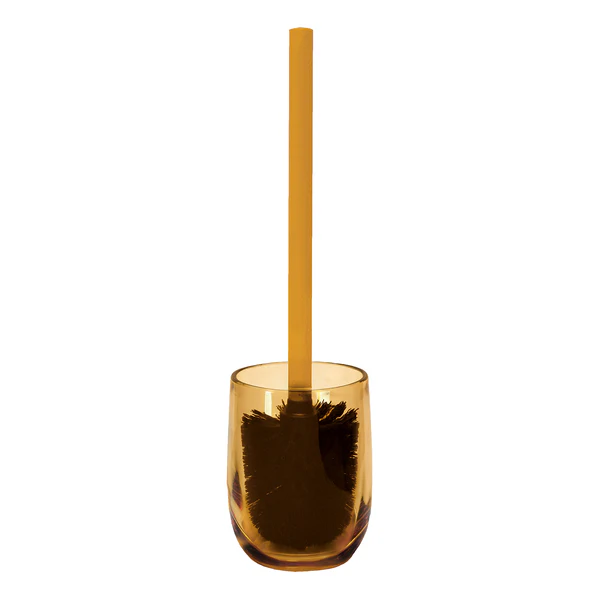 WC-Bürstenhalterung Belly - Glas / Silikon - Goldgelb