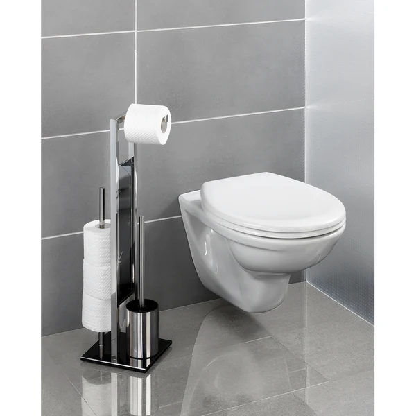 WC-Garnitur Rivalta - Edelstahl rostfrei / Glas - Silber / Schwarz - Silber / Schwarz - Image 2