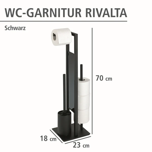 WC-Garnitur Rivalta - Gehärtetes Glas - Schwarz - Schwarz - Image 10