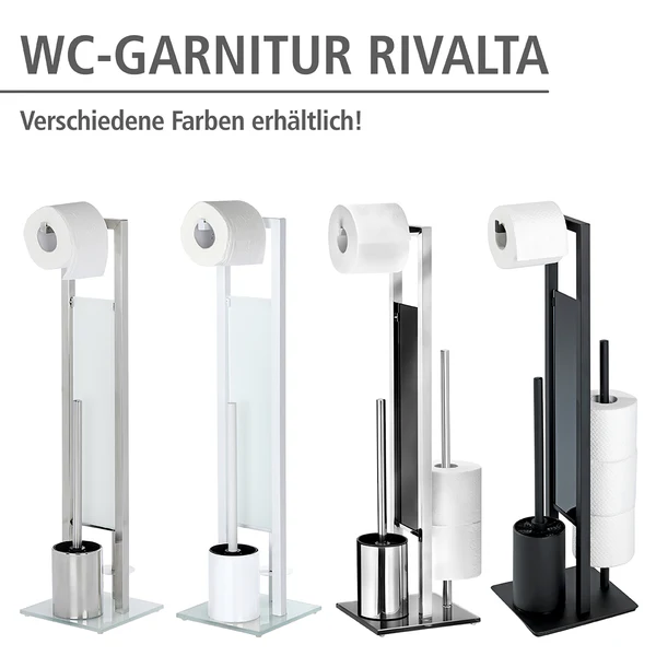 WC-Garnitur Rivalta - Gehärtetes Glas - Schwarz - Schwarz - Image 9
