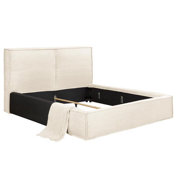 Wechselbezug KINX Polsterbett - Cordstoff Poppy: Creme - 200 x 200cm - 150 cm - Image 3