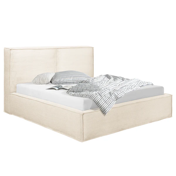 Wechselbezug KINX Polsterbett - Cordstoff Poppy: Creme - 200 x 200cm - 150 cm - Image 5