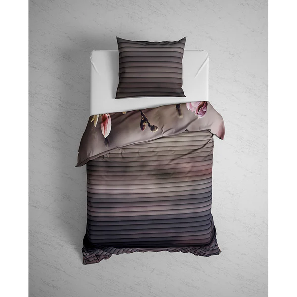 Wendebettwäsche GOTS Sarah - Twill - Rose / Taupe - 135 x 200 cm + Kissen 80 x 80 cm - Image 3