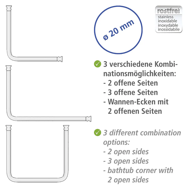 Winkelstange Universal - Aluminium / ABS-Kunststoff - Weiß - Image 5