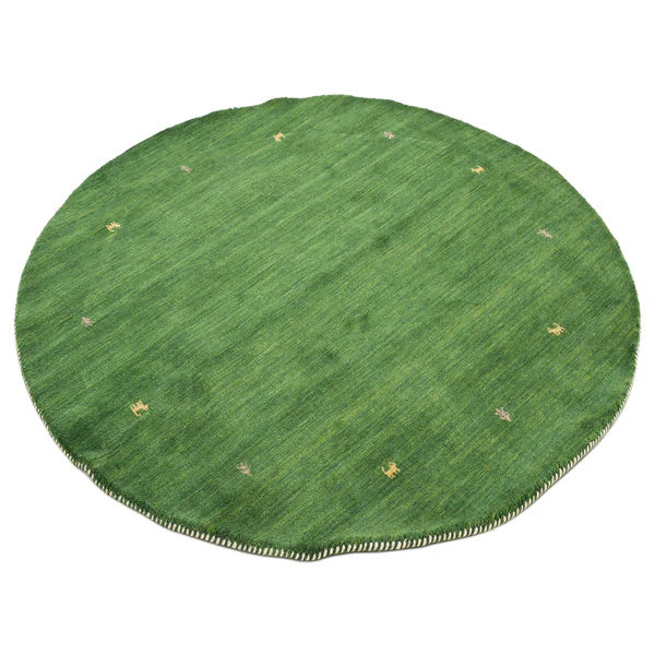 Wollteppich Gabbeh Uni Rund - Wolle - Grün - 150 x 150 cm - Image 3