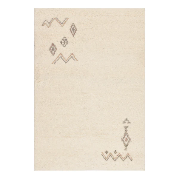 Wollteppich Hadj II - Schurwolle - Blanc - 70 x 140 cm
