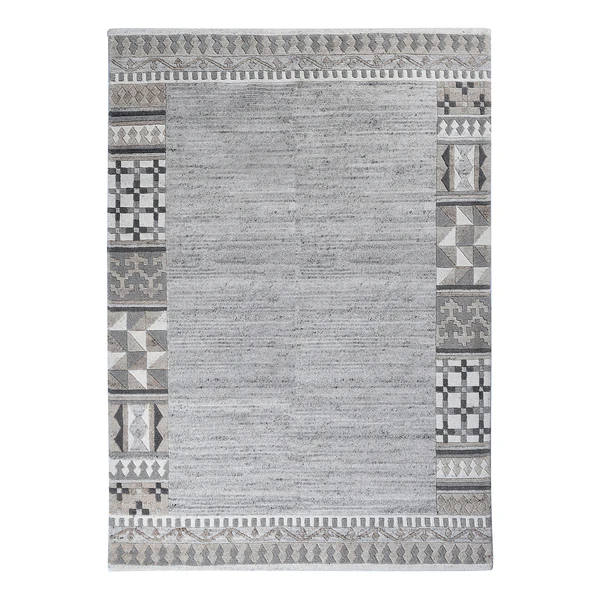 Wollteppich Nakarta 6030 - Schurwolle - Grau - 60 x 90 cm
